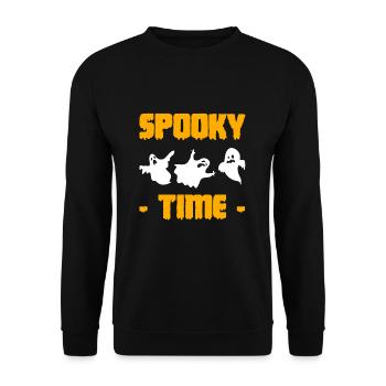 Spooky Time Halloween Ghost Ghost Shirt - Unisex Sweatshirt - black - Front - Alina (178cm) & Michal (187cm)