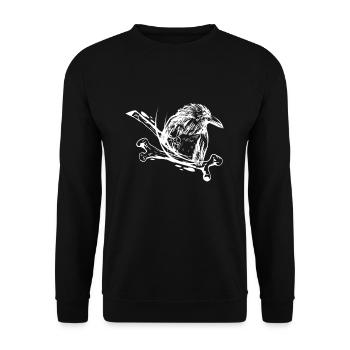 Rabe Halloween Shirt Geschenk - Unisex Pullover - Schwarz - Vorne - Alina (178cm) & Michal (187cm)