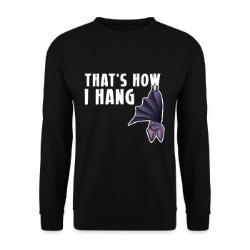 That's How I Hang Shirt Bat Vampire - Unisex Sweatshirt - black - Front - Alina (178cm) & Michal (187cm)