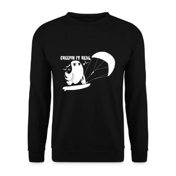 Creep It Real Geist Auf Kiteboard Kiter Kiten - Unisex Pullover - Schwarz - Vorne - Alina (178cm) & Michal (187cm)