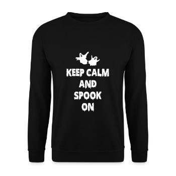 Keep Calm And Spook On Shirt Geschenk - Unisex Pullover - Schwarz - Vorne - Alina (178cm) & Michal (187cm)