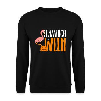 Flamingoween Shirt Halloween Flamingo - Unisex Pullover - Schwarz - Vorne - Alina (178cm) & Michal (187cm)
