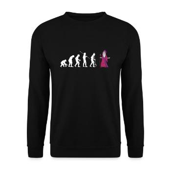 Evolution Witch Wizard Shirt Halloween - Unisex Sweatshirt - black - Front - Alina (178cm) & Michal (187cm)