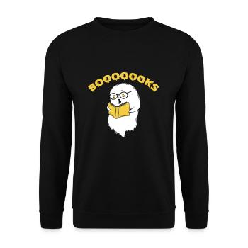 Boooooks Shirt Ghost Ghost Books Shirt - Unisex Sweatshirt - black - Front - Alina (178cm) & Michal (187cm)