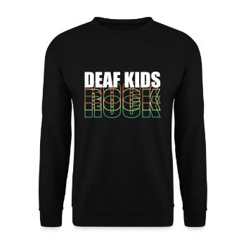 Sourd Kid Rock Shirt Cadeau Sourd Sourd Sourd - Sweat-shirt Unisexe - noir - Devant - Alina (178cm) & Michal (187cm)
