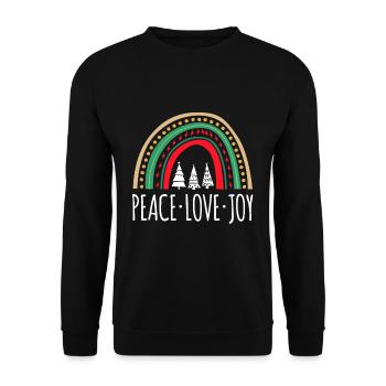Peace Love Joy Shirt Cadeau Noël - Sweat-shirt Unisexe - noir - Devant - Alina (178cm) & Michal (187cm)