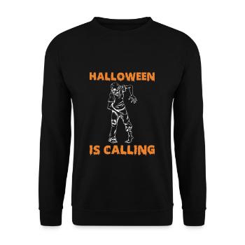 Halloween appelle maman Chemise cadeau - Sweat-shirt Unisexe - noir - Devant - Alina (178cm) & Michal (187cm)