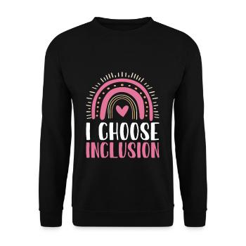 I Choose Inclusion Autismus Shirt Geschenk - Unisex Pullover - Schwarz - Vorne - Alina (178cm) & Michal (187cm)