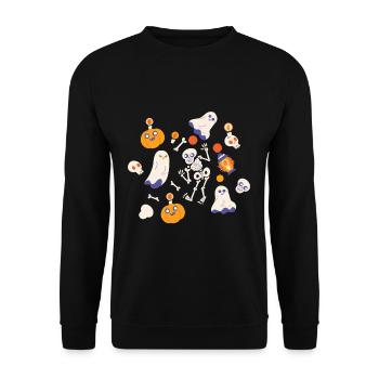 Halloween Core Aesthetic Shirt Geschenk - Unisex Pullover - Schwarz - Vorne - Alina (178cm) & Michal (187cm)