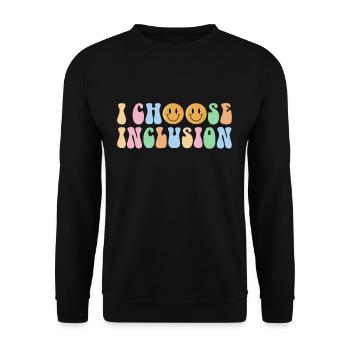 I Choose Inclusion Autismus Shirt Geschenk - Unisex Pullover - Schwarz - Vorne - Alina (178cm) & Michal (187cm)