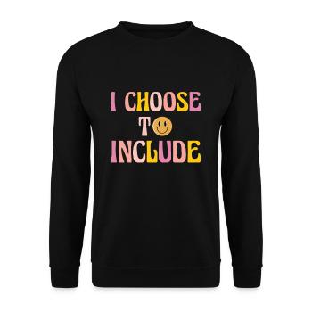 I Choose Inclusion Autismus Shirt Geschenk - Unisex Pullover - Schwarz - Vorne - Alina (178cm) & Michal (187cm)