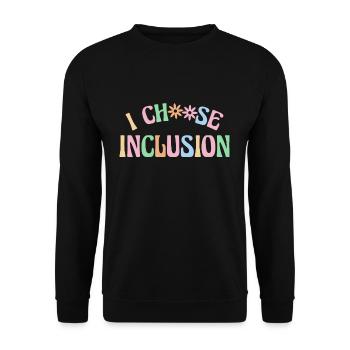 I Choose Inclusion Autismus Shirt Geschenk - Unisex Pullover - Schwarz - Vorne - Alina (178cm) & Michal (187cm)