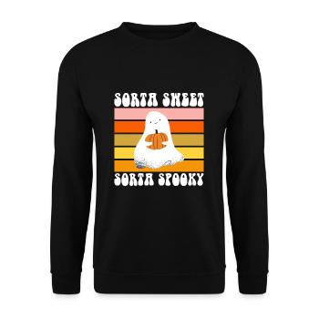 Feuille Sorta Sorta Spooky Halloween - Sweat-shirt Unisexe - noir - Devant - Alina (178cm) & Michal (187cm)