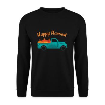 Happy Harvest Harvest Pumpkin Shirt Autumn - Unisex Sweatshirt - black - Front - Alina (178cm) & Michal (187cm)