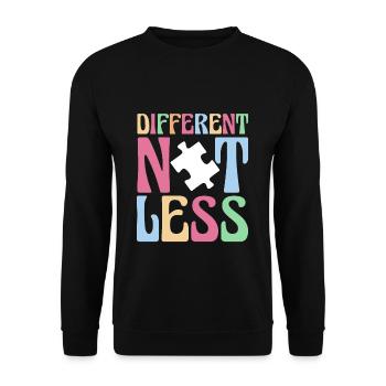 Chemise différente pas moins autiste - Sweat-shirt Unisexe - noir - Devant - Alina (178cm) & Michal (187cm)