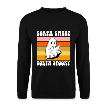 Sorta Sweet Sorta Spooky Geist Halloween - Unisex Pullover - Schwarz - Vorne - Alina (178cm) & Michal (187cm)