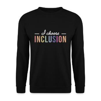 I Choose Inclusion Autismus Shirt Geschenk - Unisex Pullover - Schwarz - Vorne - Alina (178cm) & Michal (187cm)