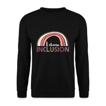 I Choose Inclusion Autismus Shirt Geschenk - Unisex Pullover - Schwarz - Vorne - Alina (178cm) & Michal (187cm)