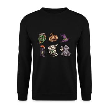 Halloween Core Shirt Gift - Unisex Sweatshirt - black - Front - Alina (178cm) & Michal (187cm)