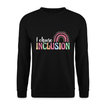 I Choose Inclusion Autismus Shirt Geschenk - Unisex Pullover - Schwarz - Vorne - Alina (178cm) & Michal (187cm)