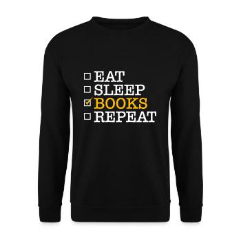 Eat Sleep Comic Books Repeat Shirt Gift - Unisex Sweatshirt - black - Front - Alina (178cm) & Michal (187cm)