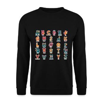 Professeur d’école Alphabet Shirt Cadeau Enfants Animal - Sweat-shirt Unisexe - noir - Devant - Alina (178cm) & Michal (187cm)
