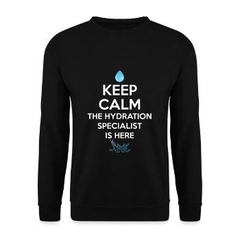 Keep Calm The Hydration Specialist Is Here - Unisex Sweatshirt - black - Front - Alina (178cm) & Michal (187cm)