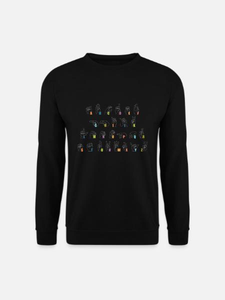 Gebärdensprache Alphabet Shirt Geschenk - Unisex Pullover - Schwarz