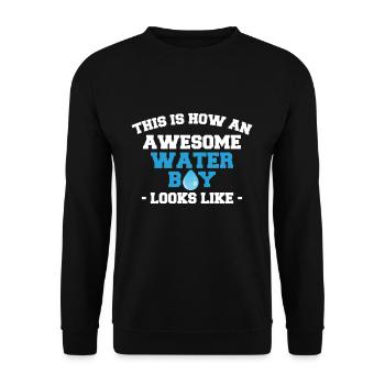 This Is How An Awesome Waterboy Looks Like - Unisex Pullover - Schwarz - Vorne - Alina (178cm) & Michal (187cm)