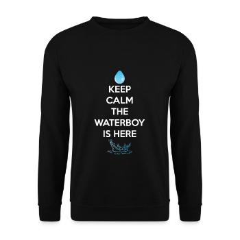 Keep Calm The Waterboy Is Here - Unisex Sweatshirt - black - Front - Alina (178cm) & Michal (187cm)