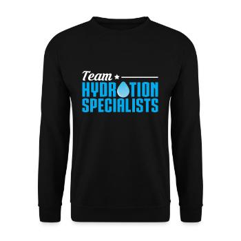 Team Hydration Specialists - Unisex Sweatshirt - black - Front - Alina (178cm) & Michal (187cm)