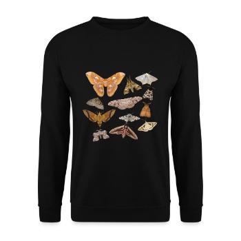 Schmetterlinge Shirt Geschenk - Unisex Pullover - Schwarz - Vorne - Alina (178cm) & Michal (187cm)