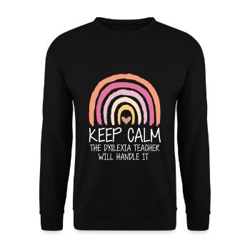 Keep Calm The Dyslexia Teacher Will Handle It - Unisex Sweatshirt - black - Front - Alina (178cm) & Michal (187cm)