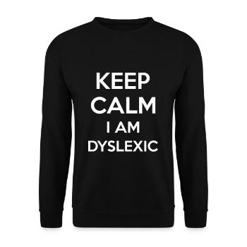 Keep Calm Im Dyslexic Shirt Cadeau - Sweat-shirt Unisexe - noir - Devant - Alina (178cm) & Michal (187cm)
