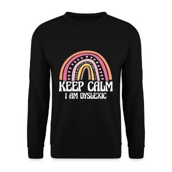 Restez calme, je suis dyslexique - Sweat-shirt Unisexe - noir - Devant - Alina (178cm) & Michal (187cm)
