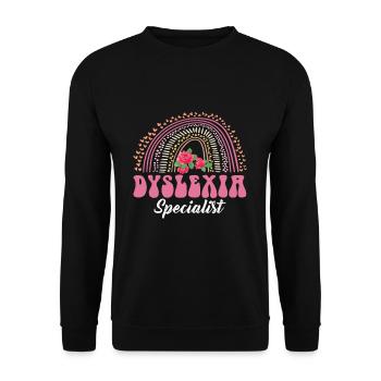 Dyslexia Specialist Shirt Geschenk - Unisex Pullover - Schwarz - Vorne - Alina (178cm) & Michal (187cm)