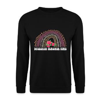 Dyslexie Enseignant Temps Cadeau Chemise - Sweat-shirt Unisexe - noir - Devant - Alina (178cm) & Michal (187cm)