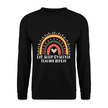 Manger Dormir Dyslexie Enseignant Répéter Chemise - Sweat-shirt Unisexe - noir - Devant - Alina (178cm) & Michal (187cm)