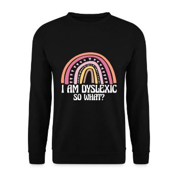 Je suis dyslexique Et alors ? - Sweat-shirt Unisexe - noir - Devant - Alina (178cm) & Michal (187cm)
