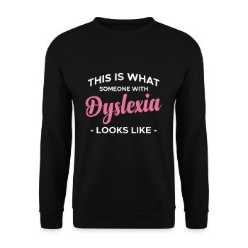 This Is What An Awesome Dyslexia Looks Like - Unisex Pullover - Schwarz - Vorne - Alina (178cm) & Michal (187cm)