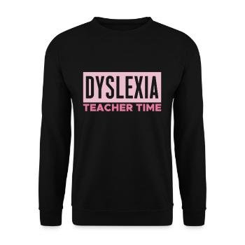 Dyslexie Enseignant Temps Cadeau Chemise - Sweat-shirt Unisexe - noir - Devant - Alina (178cm) & Michal (187cm)