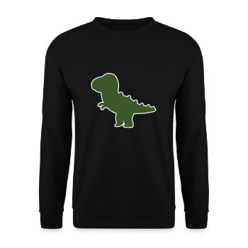 Kleiner Dinosaurier T-Shirt Geschenk - Unisex Pullover - Schwarz - Vorne - Alina (178cm) & Michal (187cm)