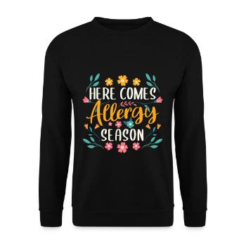 Voici la chemise de saison des allergies - Sweat-shirt Unisexe - noir - Devant - Alina (178cm) & Michal (187cm)