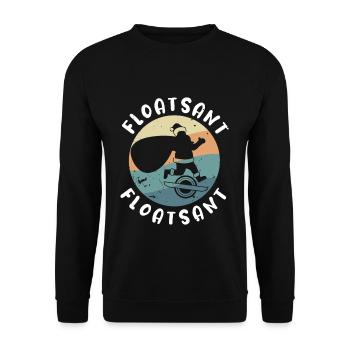 Float Santa Shirt Onewheel Weihnachten - Unisex Pullover - Schwarz - Vorne - Alina (178cm) & Michal (187cm)