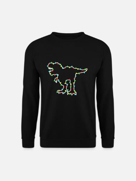 Weihnachten Lichterkette Dinosaurier Shirt - Unisex Pullover - Schwarz