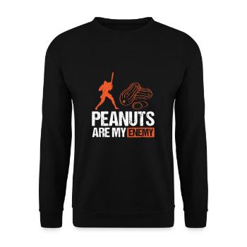 Les cacahuètes sont ma chemise ennemie Chemise d’allergie aux arachides - Sweat-shirt Unisexe - noir - Devant - Alina (178cm) & Michal (187cm)