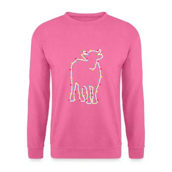 Chemise de vache à chaîne lumineuse de Noël - Sweat-shirt Unisexe - rose - Devant