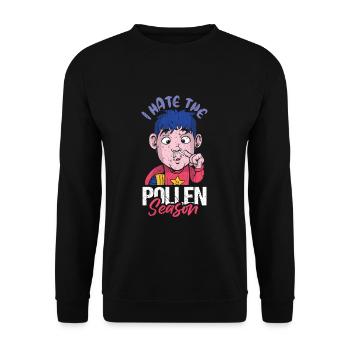 Je déteste la chemise de saison du pollen - Sweat-shirt Unisexe - noir - Devant - Alina (178cm) & Michal (187cm)
