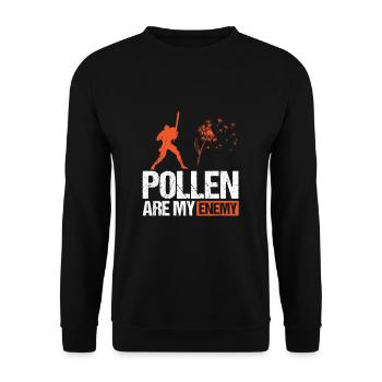 Le pollen est mon ennemi Allergie à la chemise - Sweat-shirt Unisexe - noir - Devant - Alina (178cm) & Michal (187cm)