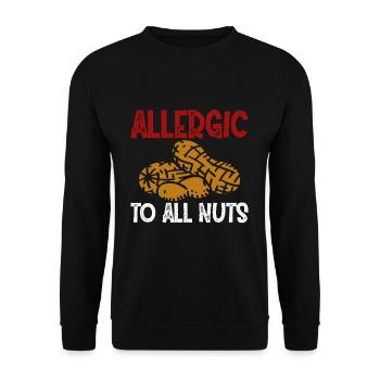 Allergique à toutes les noix Chemise allergique aux noix - Sweat-shirt Unisexe - noir - Devant - Alina (178cm) & Michal (187cm)